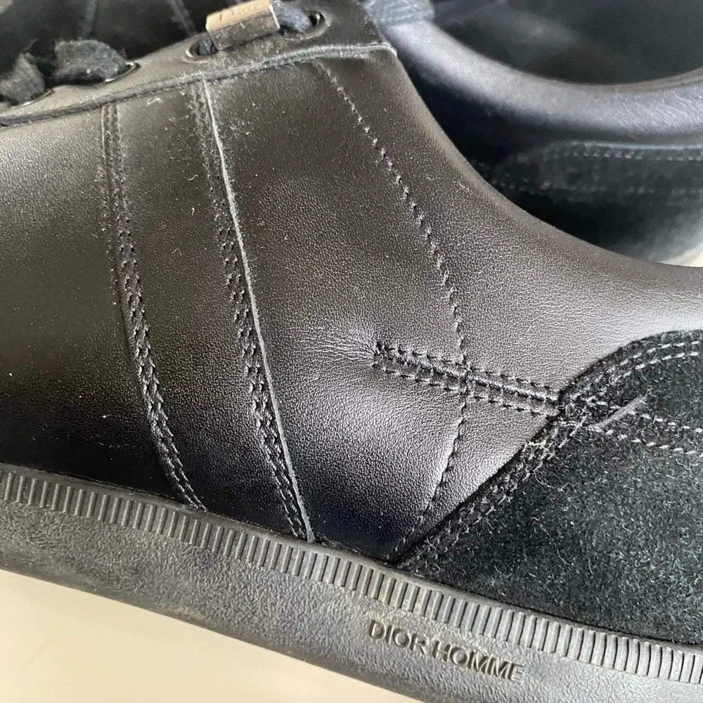 Dior Men's Black Leather Sneakers - Picture 3 of 9